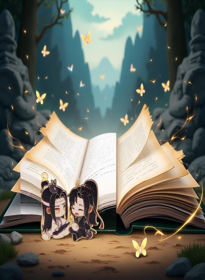 Junfamilee Chinese Mo Dao Zu Shi Bookmark， Grandmaster of Demonic Cultivation Wei Wuxian LAN Wangji Metal hollowing Bookmark, Bookmarks, Office Supplies - Image 3
