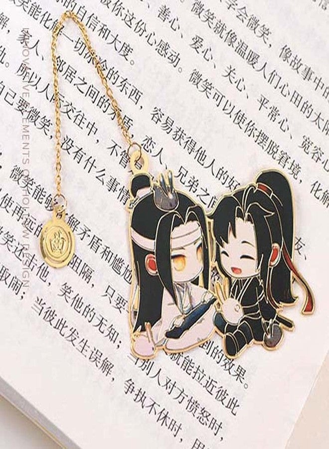 Junfamilee Chinese Mo Dao Zu Shi Bookmark， Grandmaster of Demonic Cultivation Wei Wuxian LAN Wangji Metal hollowing Bookmark, Bookmarks, Office Supplies - Image 2