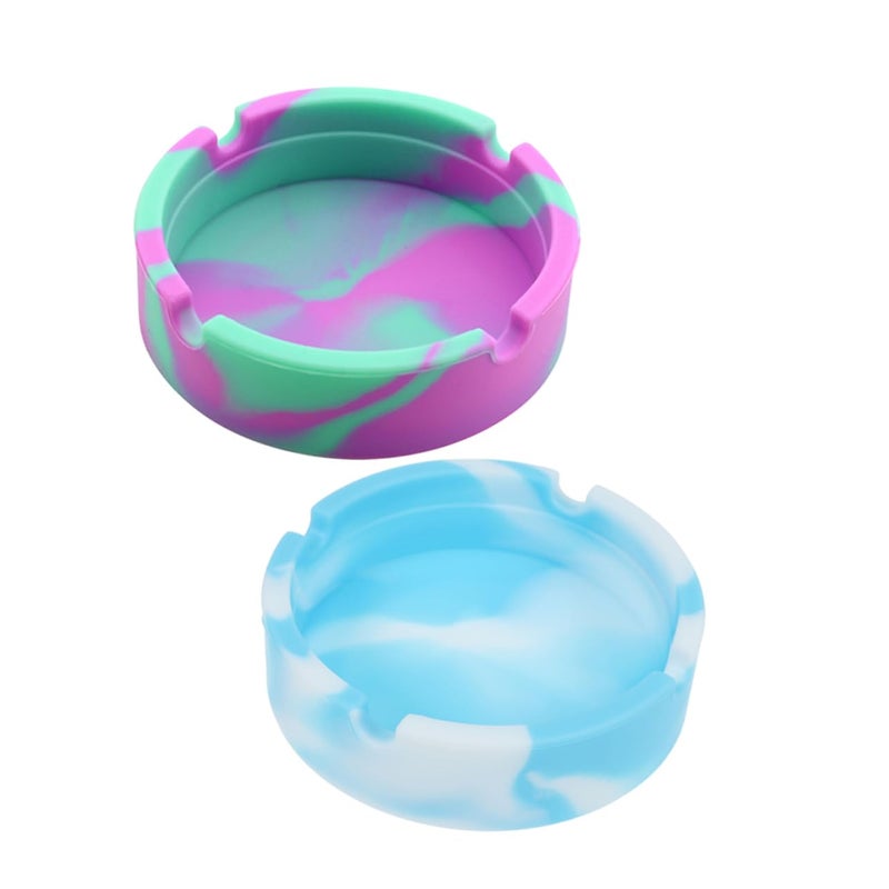 2Pcs Flexible Unbreakable Ashtray For Indoor Outdoor Use Camouflage Design - Image 2