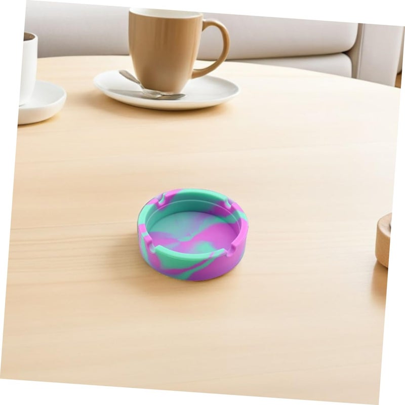 2Pcs Flexible Unbreakable Ashtray For Indoor Outdoor Use Camouflage Design - Image 5