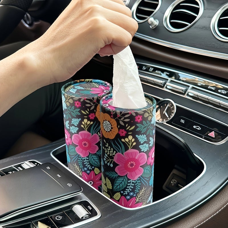 1pc Pink Flower Car Tissue Holder for Cup Cup Holder Travel Home - Image 5