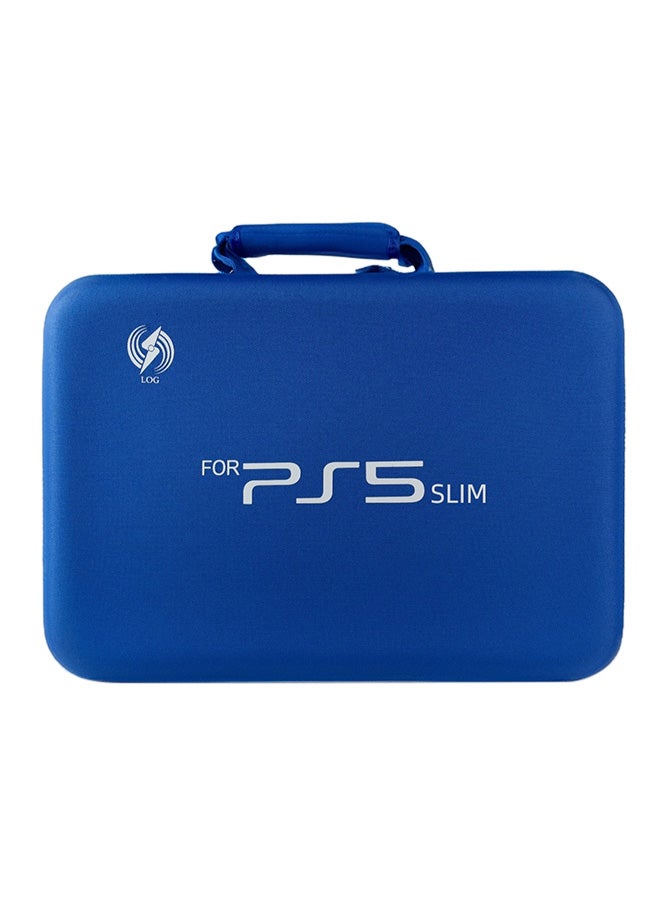 Log Electronics Carrying Case Travel Storage Bag Compatible with PlayStation 5 Slim - Blue - Image 1
