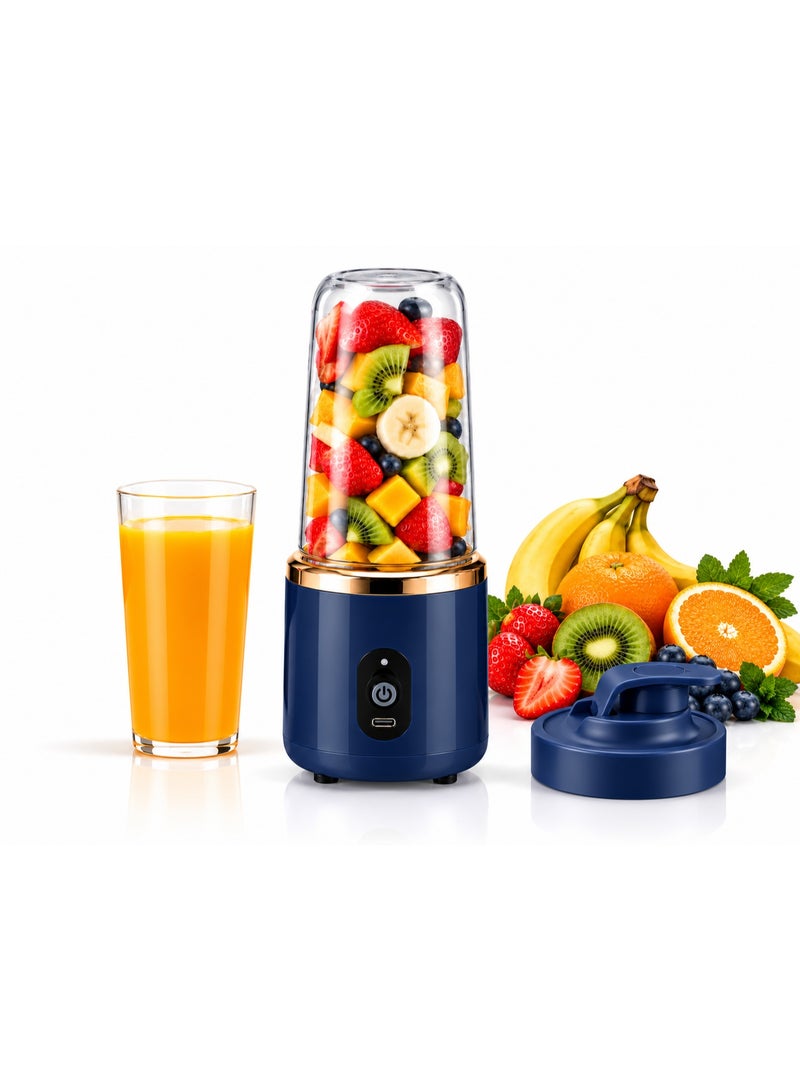 400ml Portable USB Rechargeable Blender with 6 Stainless Steel Blades, Personal Fruit Juicer Smoothie Maker - Image 1