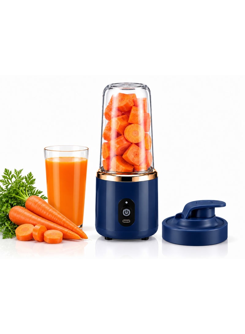 400ml Portable USB Rechargeable Blender with 6 Stainless Steel Blades, Personal Fruit Juicer Smoothie Maker - Image 2