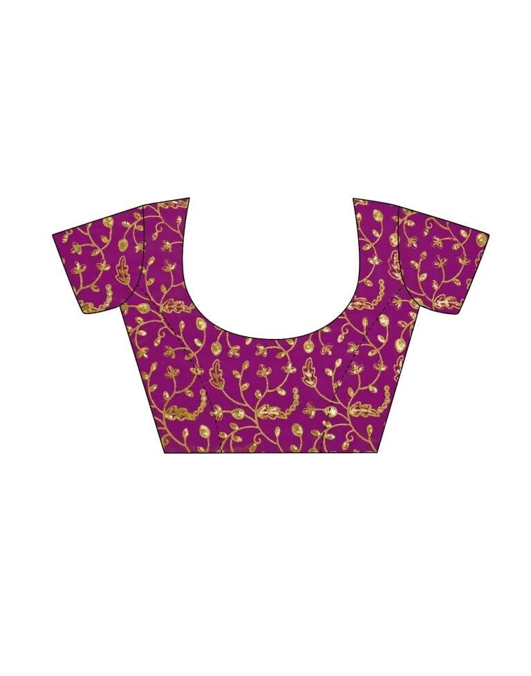 Shiv Textiles Women's Georgette Leheriya & Lace Border Saree(SAT-532S-PURPLE) - Image 5