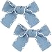 Winsyison 2pcs Bow Denim Hair Clips for Women Vintage Bow Barrettes with Lace Edges NonSlip Denim Bowknots Hairpin Accessories for Thick Thin Fine Curly Straight Long Hair Light Blue - Image 2