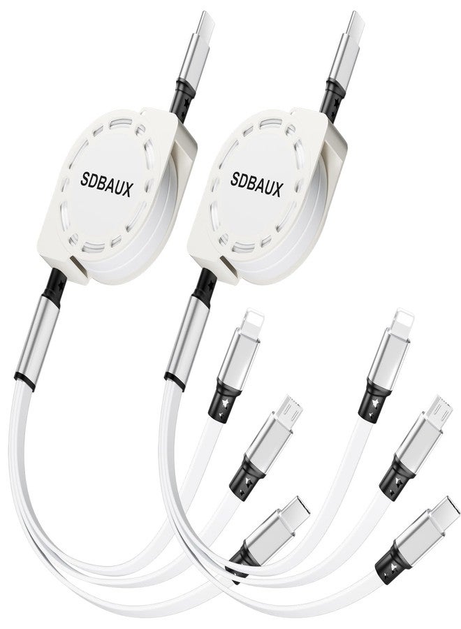 كابل شحن SDBAUX، كابل USB-C متعدد المنافذ إلى 3 في 1، منافذ شحن متعددة، شحن سريع 3 أمبير، كابل Lightning، كابل شحن محمول، كابل هاتف ذكي، مزود طاقة متزامن للهاتف/Type-C/Micro USB. - Image 1