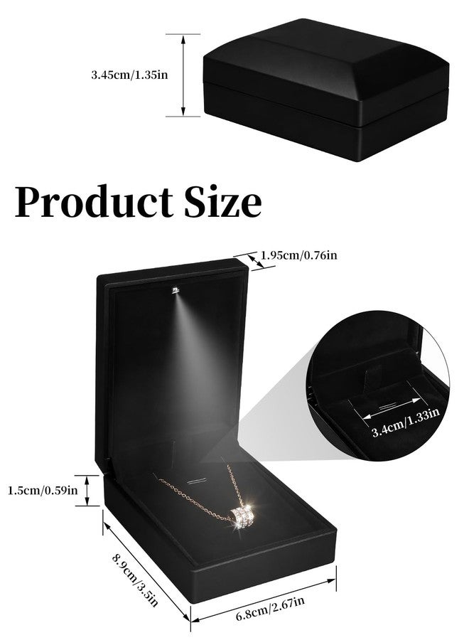 Hatori LED Pendant Necklace Box, Small Jewellry Storage Display Case, Jewelry Gift Boxes for Proposal Wedding Engagement Birthday Anniversary - Image 4