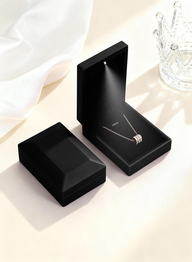 Hatori LED Pendant Necklace Box, Small Jewellry Storage Display Case, Jewelry Gift Boxes for Proposal Wedding Engagement Birthday Anniversary - Image 2