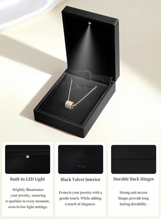 Hatori LED Pendant Necklace Box, Small Jewellry Storage Display Case, Jewelry Gift Boxes for Proposal Wedding Engagement Birthday Anniversary - Image 3