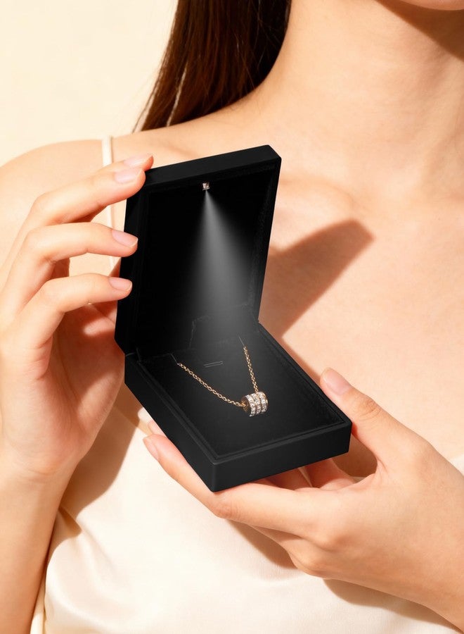 Hatori LED Pendant Necklace Box, Small Jewellry Storage Display Case, Jewelry Gift Boxes for Proposal Wedding Engagement Birthday Anniversary - Image 5