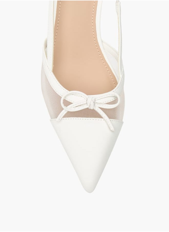 Flora Bella By Shoexpress - Womens Bow Accent Slingback Shoes With Stiletto Heels - Image 1