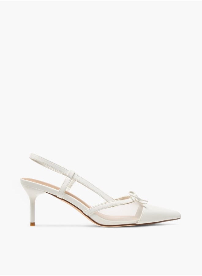 Flora Bella By Shoexpress - Womens Bow Accent Slingback Shoes With Stiletto Heels - Image 1