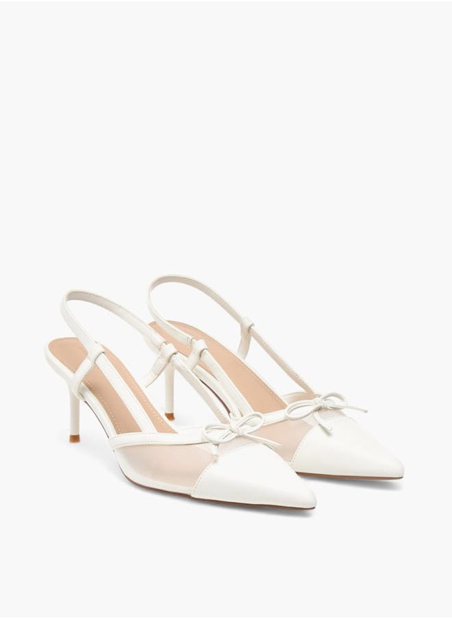 Flora Bella By Shoexpress - Womens Bow Accent Slingback Shoes With Stiletto Heels - Image 1