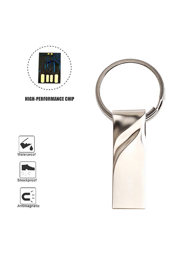 KKMOON CW10292 Zinc Alloy USB Flash Drive Waterproof Pen Drive 32GB/64GB USB 2.0 Flash Memory Stick Pen Drive with Key Ring