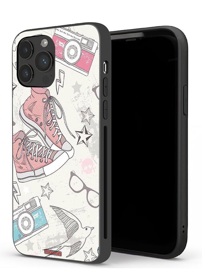 Tolwak Apple iPhone 13 Pro Protective Case Canva Shoes And Camera Art - Image 1