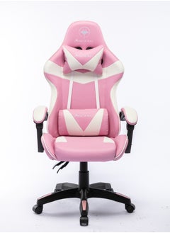 Manta Ray Gaming Chair High Back Racing Style With Pu Leather Bucket Seat 360 Swivel With Heavy Duty Steel Can Hold Upto 150Kg Headrest Lumbar Support Steel 12 Star Base Compatible With E Sports Color pink  - Image 2