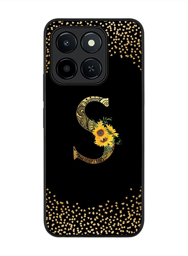 Stylizedd For Honor X6c Case,Slim fit Camera Protection, Shockproof Thin Phone cover  - Custom Floral Monogram - S ( Black )