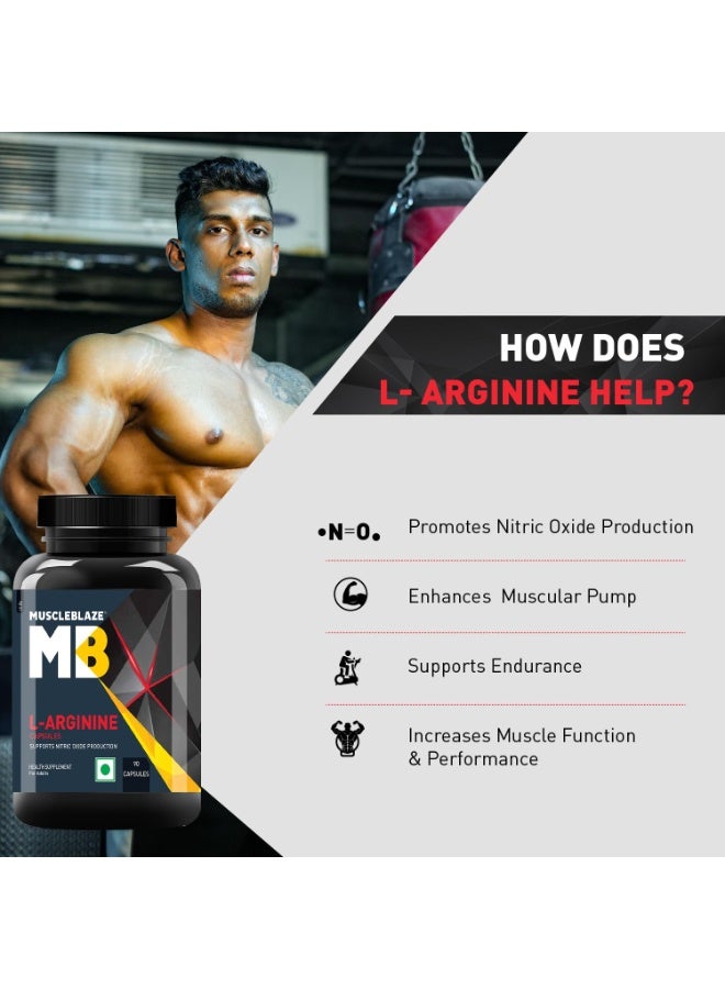 مسل بلايز MuscleBlaze L-Arginine (90 كبسولة) | يدعم إنتاج أكسيد النيتريك - Image 4