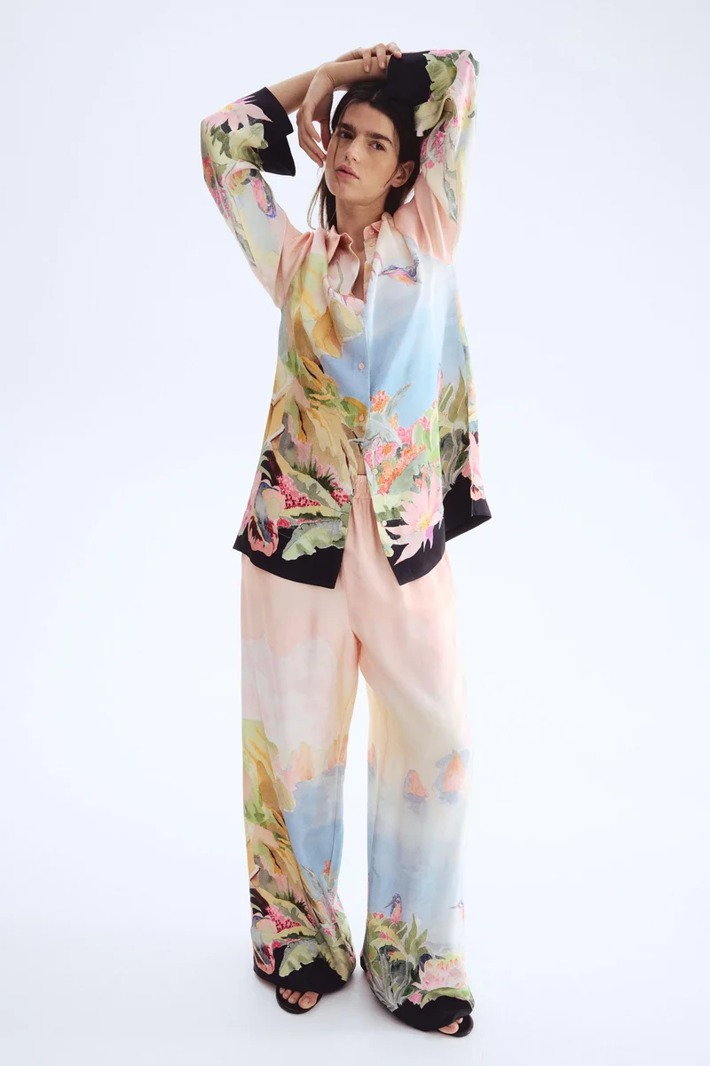 H&M Printed pull-on trousers