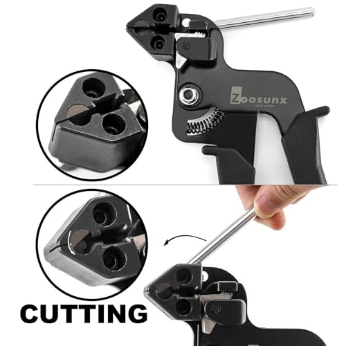 ZOOSUNX Metal Zip Ties Tool, Stainless Steel Cable Tie Gun, Use for Cutting and Fastening up to 12mm Width Heavy Duty Metal Zip Tie. Used to Repair Fences, Pipes, Chain Links, Head Wrap. - Image 4
