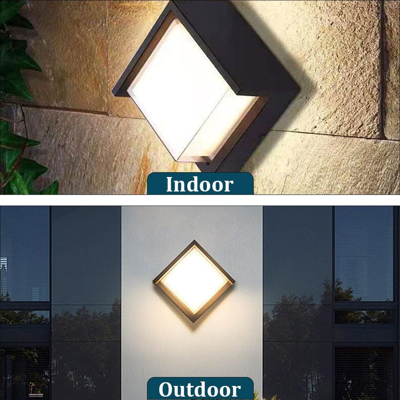 fizzytech IP65 Waterproof LED Outdoor Wall Light 6W – Modern Aluminum Wall Lamp for Garden, Balcony, Patio – Fancy Decorative Exterior Lighting (Square Half/Warm White) - Image 5