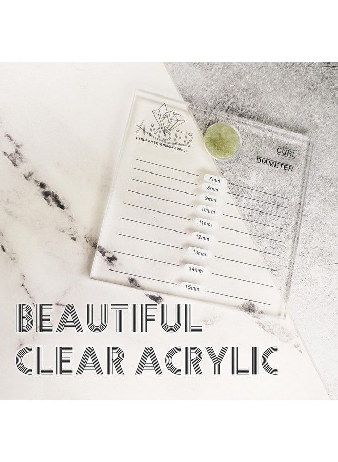 Amber Lash Clear Large Volume Double Row 2In1 Acrylic Eyelash Extension Holder Base Stand With Separable Jade Stone Glue Adhesive Pallet For Extension Lashes - Image 3