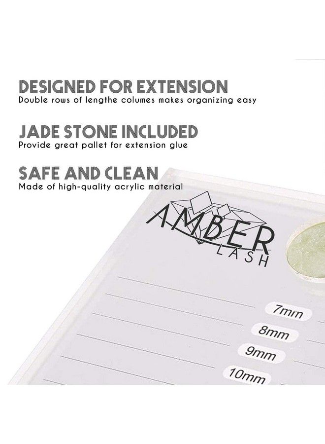 Amber Lash Clear Large Volume Double Row 2In1 Acrylic Eyelash Extension Holder Base Stand With Separable Jade Stone Glue Adhesive Pallet For Extension Lashes - Image 5