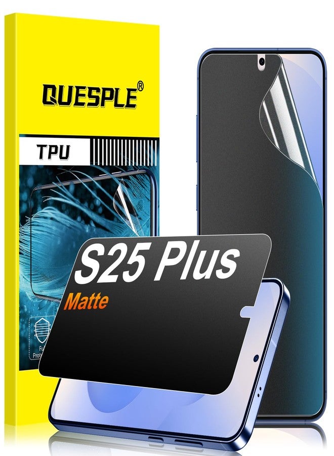 QUESPLE 2 Pack for Samsung Galaxy S25 Plus Anti-Glare Matte Privacy Screen Protector 6.7 inch, Smooth and Responsive Touch Flexible EPU Film, [Support Fingerprint Unlock] [Self-Healing] [Not Glass] - Image 1
