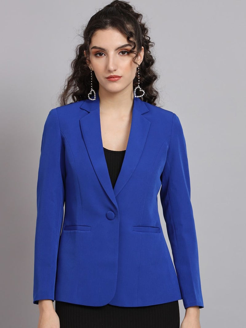 Powersutra Notch Collar Blazer - Ink Blue for Women - Image 1