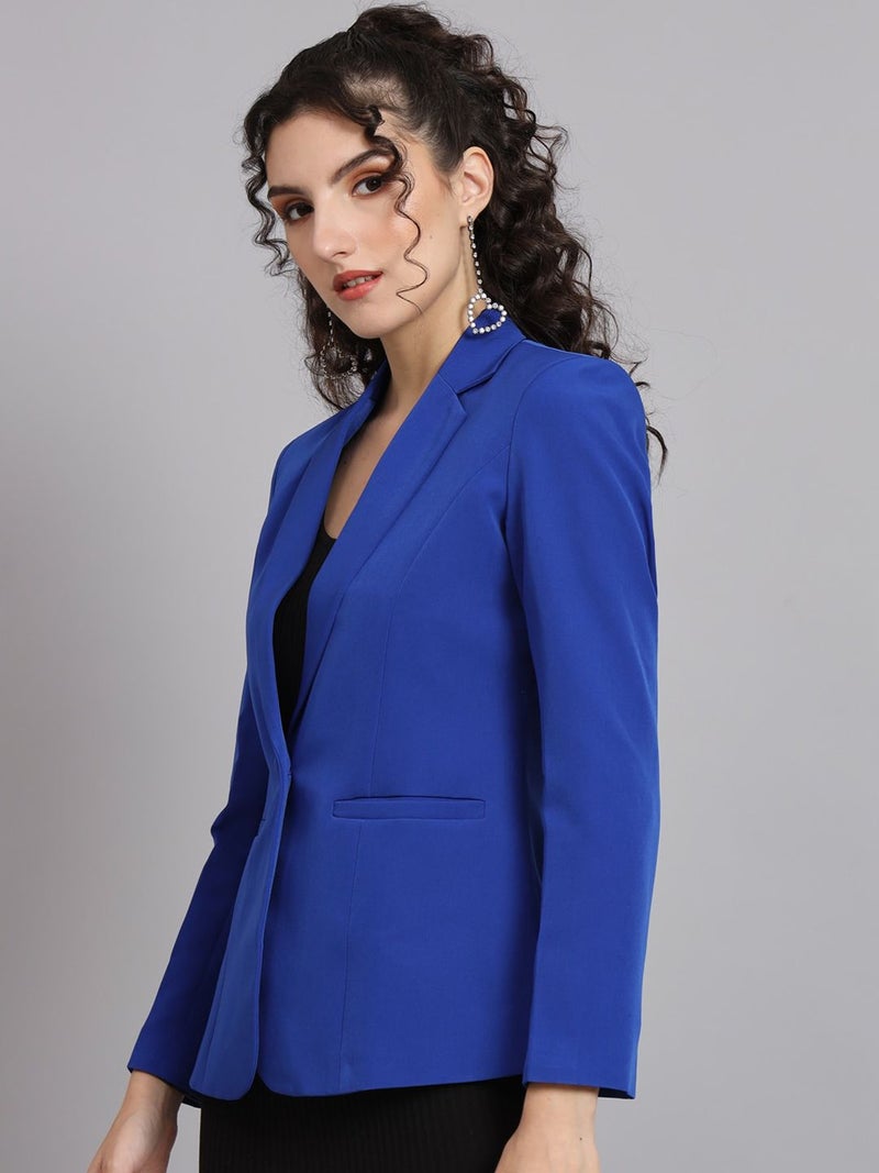 Powersutra Notch Collar Blazer - Ink Blue for Women - Image 5