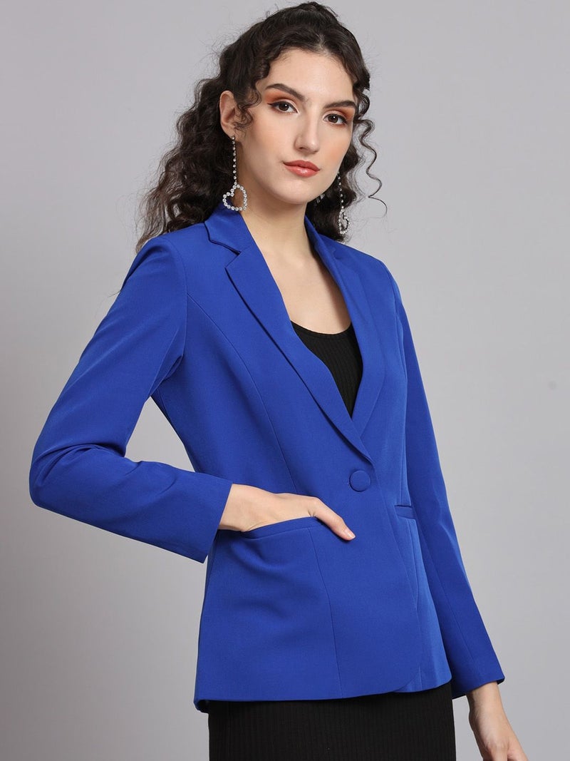 Powersutra Notch Collar Blazer - Ink Blue for Women - Image 3