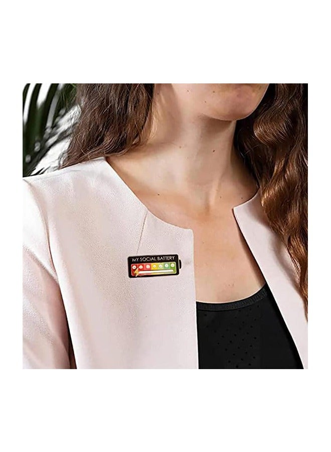 SOLARAE Social Battery Pin, 2 Pcs Social Battery Creative Lapel Pin, Fun Enamel Emotional Pin 7 Days A Week, Functional Aesthetic Brooch - Image 5
