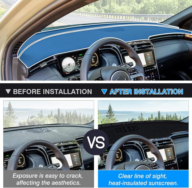 Autorder Long use oriented quality Custom Fit for Dashboard Cover Hyundai Tucson 2022 2023 NX4 Accessories Flannel Nonslip Dash Mat Protector Black(Only Fit 10.25 inch Digital Cluster,not fit 4.2 inch) Stackable design - Image 4