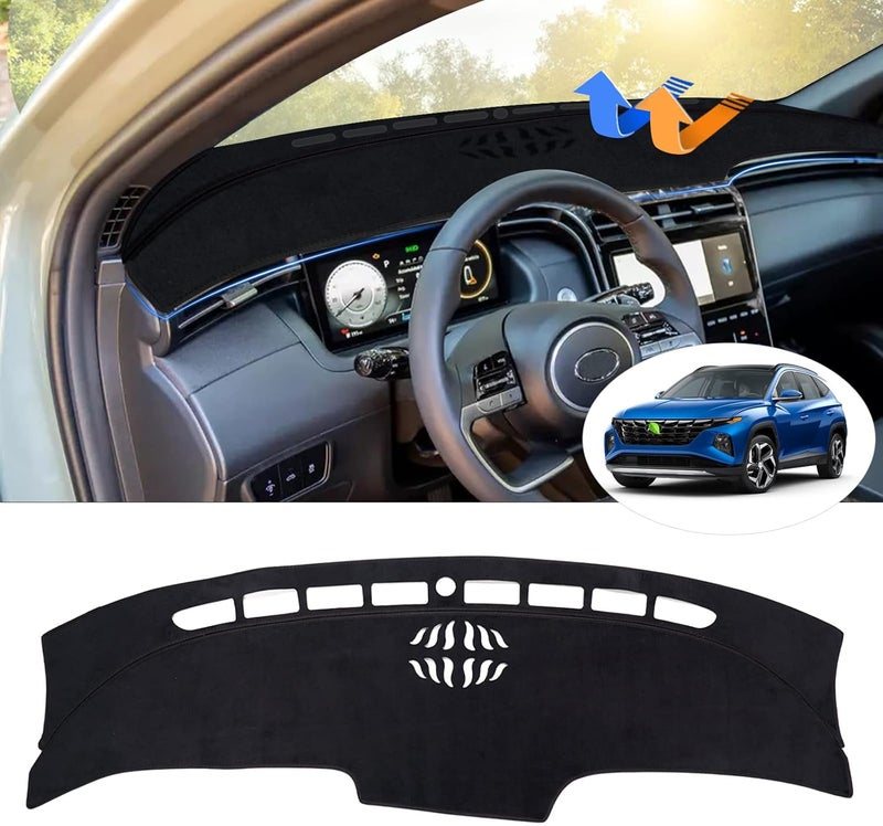 Autorder Long use oriented quality Custom Fit for Dashboard Cover Hyundai Tucson 2022 2023 NX4 Accessories Flannel Nonslip Dash Mat Protector Black(Only Fit 10.25 inch Digital Cluster,not fit 4.2 inch) Stackable design - Image 2