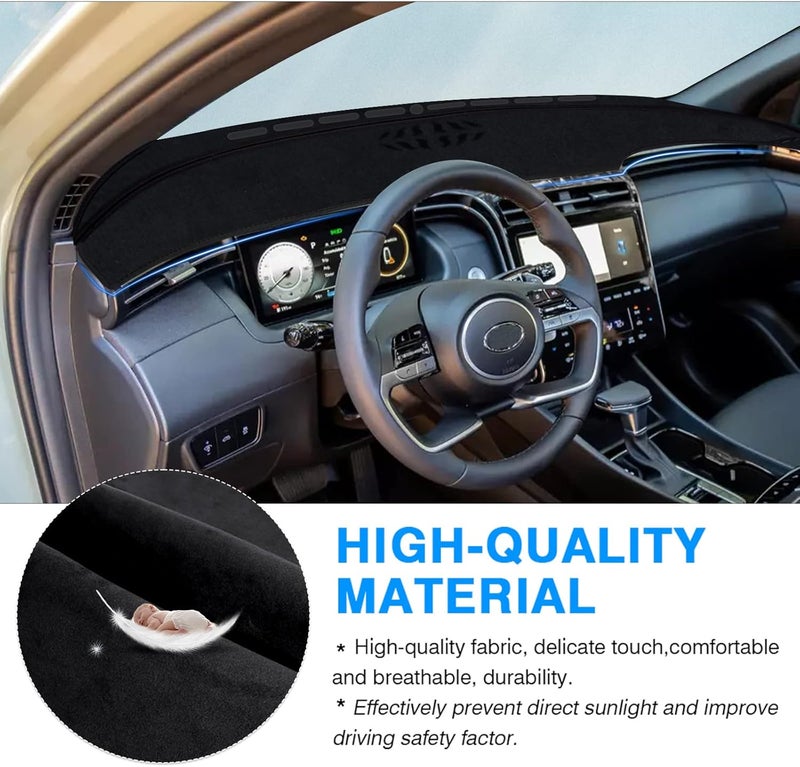 Autorder Long use oriented quality Custom Fit for Dashboard Cover Hyundai Tucson 2022 2023 NX4 Accessories Flannel Nonslip Dash Mat Protector Black(Only Fit 10.25 inch Digital Cluster,not fit 4.2 inch) Stackable design - Image 5