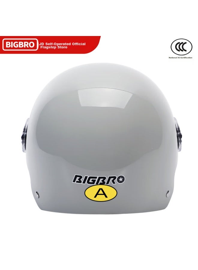 Bigbro 008 Cement Gray New National Standard 3c Electric Motorcycle Helmet For Men And Women, Summer Sun Protection, All-season Universal, Electric Scooter Summer Half Helmet - Image 3