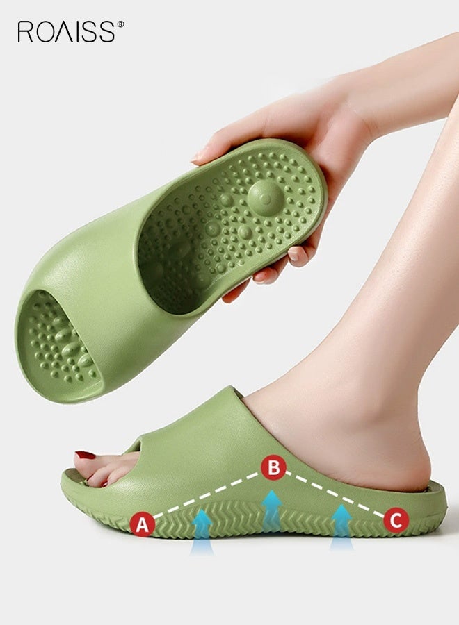 رويس شباشب مريحة للجنسين لدعم قوس القدم، مناسبة للأقدام المسطحة، علاج بالضغط الإبري للقدم، شباشب منزلية داخلية مسطحة مضادة للانزلاق، مقاومة للروائح، شباشب استحمام هادئة، لون أخضر - Image 1