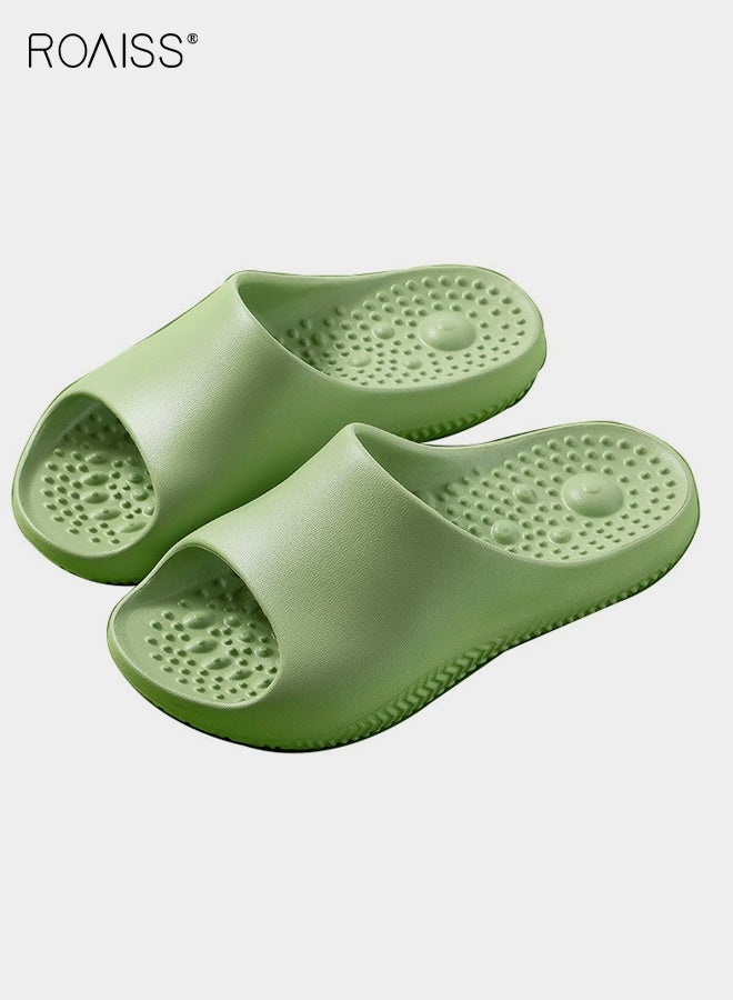 رويس شباشب مريحة للجنسين لدعم قوس القدم، مناسبة للأقدام المسطحة، علاج بالضغط الإبري للقدم، شباشب منزلية داخلية مسطحة مضادة للانزلاق، مقاومة للروائح، شباشب استحمام هادئة، لون أخضر - Image 2