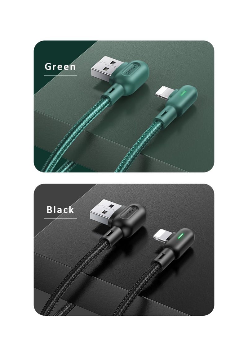 أوسامس كابل مزدوج الزاوية اليمنى مع ضوء ملون I phone - Image 2