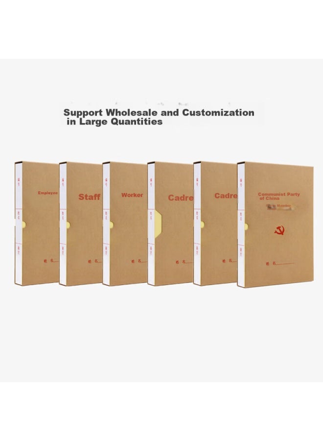 Simaa 10-pack Kraft Paper Personnel File Boxes 4.5cm A4 New Standard Employee/worker/party Member File Boxes 6871 - Image 4