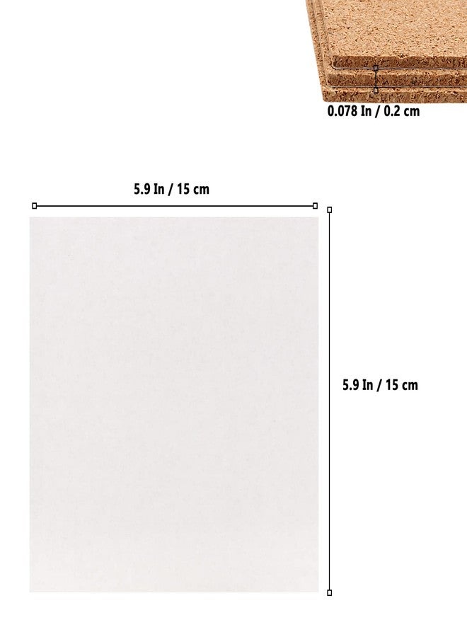 MUKLEI 36 Pcs 6 x 6 Inch Self Adhesive Cork Sheets, Sticky Back Sheets Square Cork Backing for Tiles, Coasters and DIY Crafts - Image 2