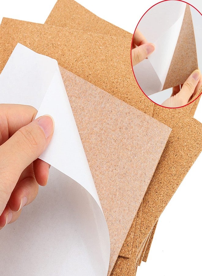 MUKLEI 36 Pcs 6 x 6 Inch Self Adhesive Cork Sheets, Sticky Back Sheets Square Cork Backing for Tiles, Coasters and DIY Crafts - Image 3