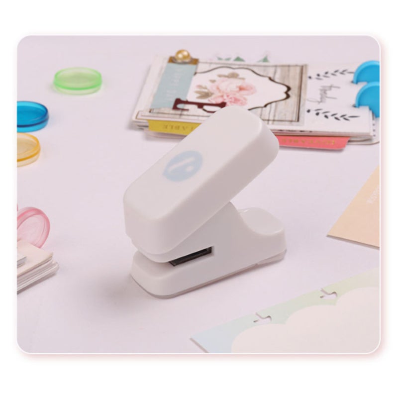 Mushroom Hole Punch: White Mini 3-Sheet Capacity - Built-In Scrap Collector, Easy Operation Paper Cutter for DIY Crafts, Office, Home Loose-Leaf Projects - Image 5