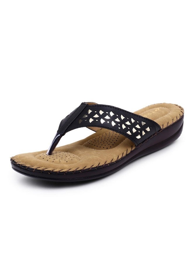 Trase شباشب ونعال نسائية من TRASE | حذاء دكتور أورثو المريح للنساء والفتيات | خفيف الوزن، نعل داخلي ناعم، مريح وأنيق | أحذية لمرضى السكري والعظام - أسود وذهبي، مقاس 7 المملكة المتحدة - Image 1