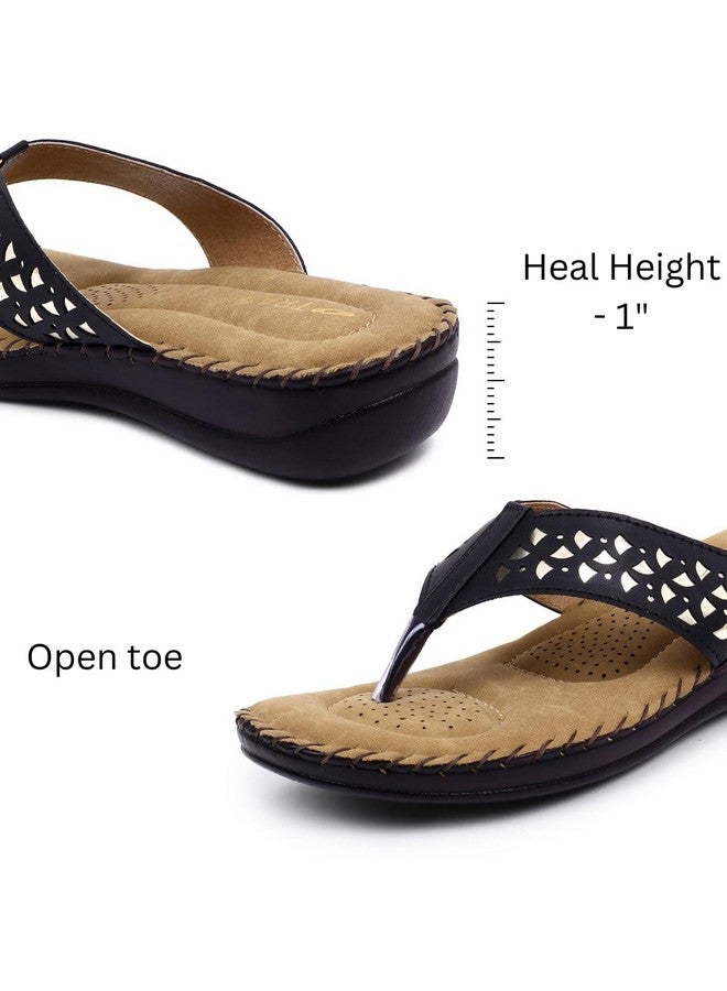 Trase شباشب ونعال نسائية من TRASE | حذاء دكتور أورثو المريح للنساء والفتيات | خفيف الوزن، نعل داخلي ناعم، مريح وأنيق | أحذية لمرضى السكري والعظام - أسود وذهبي، مقاس 7 المملكة المتحدة - Image 4