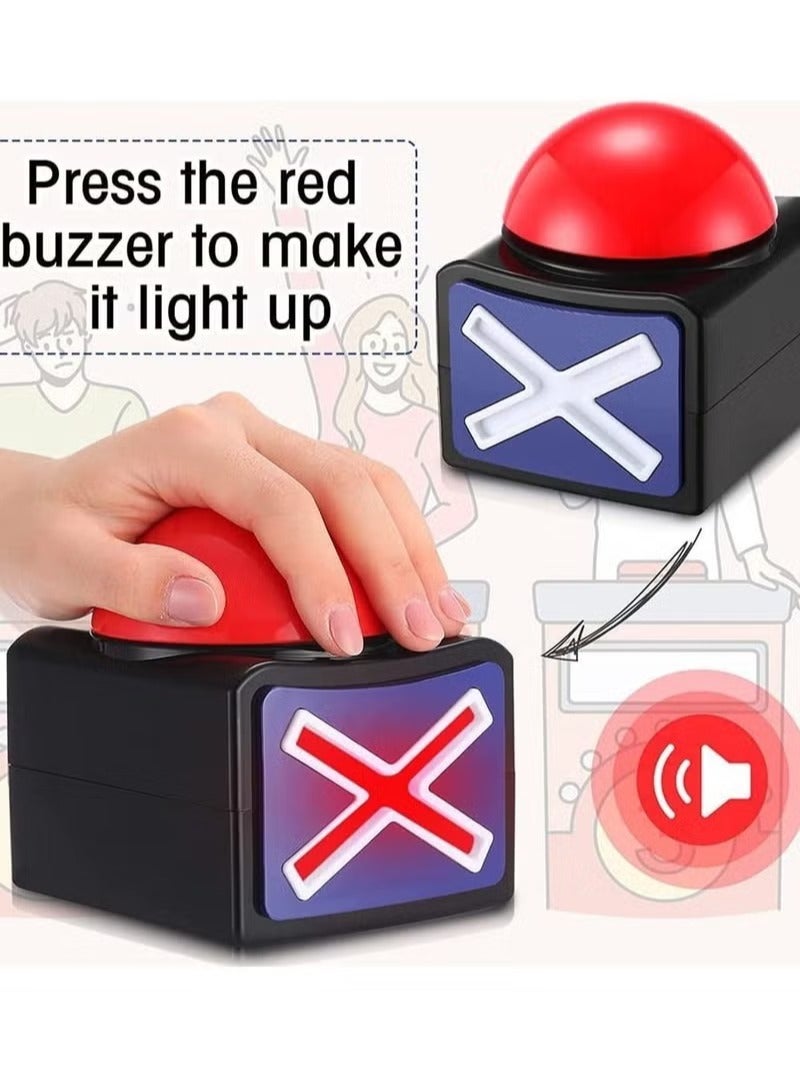 XiuWoo 4 Pcs Party Game Buzzer Toy Quiz Answer Buzzers With Light and Alarm Sound For Party Contest Prop Kids Adult Classroom Family Reunion Trip Gift - Image 5