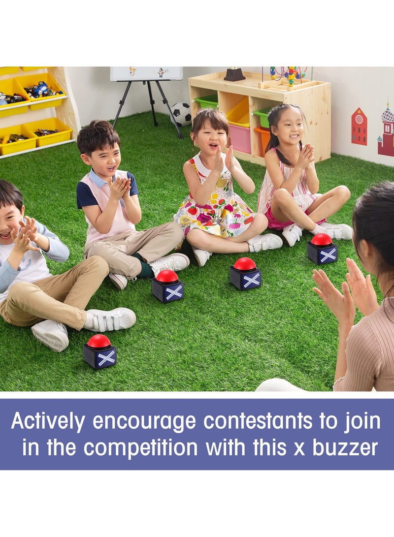 XiuWoo 4 Pcs Party Game Buzzer Toy Quiz Answer Buzzers With Light and Alarm Sound For Party Contest Prop Kids Adult Classroom Family Reunion Trip Gift - Image 4