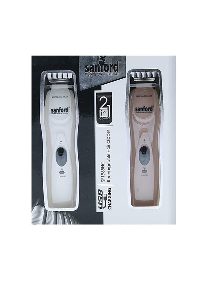 Sanford - Rechargeable Hair Clipper Black/White/Brown - Image 1