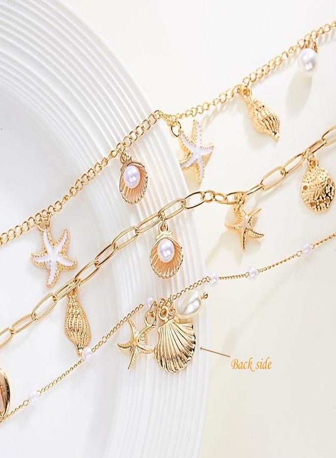 Aeenioy Shell Necklace for Women, Beach Jewellery with Starfish and Seashell Pendants, Boho Stylish Chains for Women, Aesthetic Gifts for Girls, Gold Layered Necklace for Daily and Special Occasions - Image 4